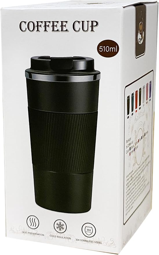 YINJAM 17oz Travel Coffee Mug Insulated Coffee Cups to Go with Leakproof Lid Vacuum Stainless Steel Double Walled Thermal Car Coffee Tumbler for Hot Cold Ice Tea Drinks Reusable (White, 17oz)