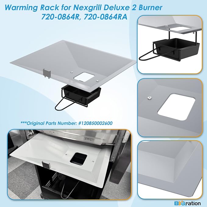 Grease Tray with Catch Pan for Nexgrill 2-Burner Replacement Parts 720-0864R, 720-0864RA, Drip Pan for Nexgrill 2 Burner 720-0864RA Grease Tray Replacement