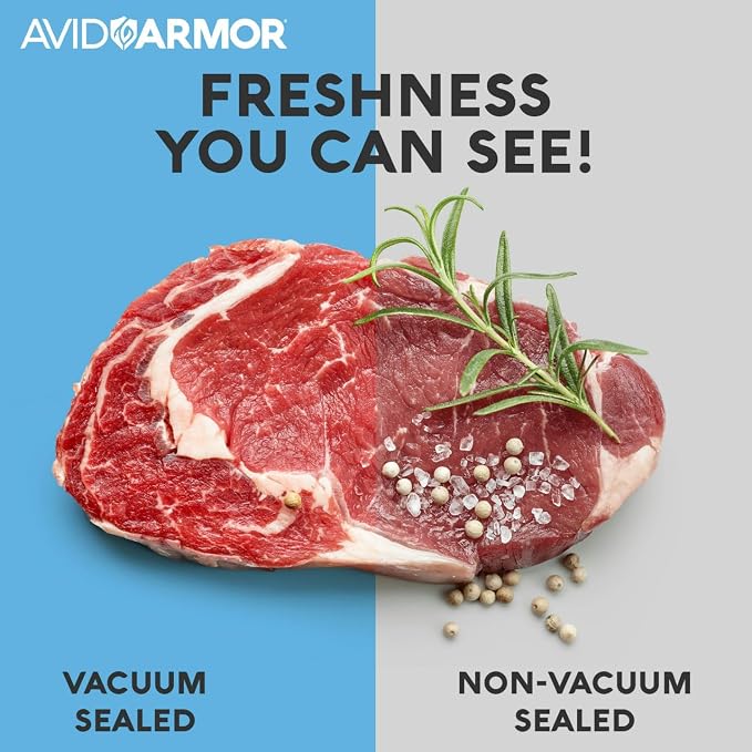 Avid Armor Chamber Vacuum Sealer Bags – 6x10" & 8x12" – 280 Pack – Heavy Duty Commercial Grade, BPA-Free Pouches for Sous Vide, Food Preservation, Meat Storage, Freezing, and Long-Term Storage