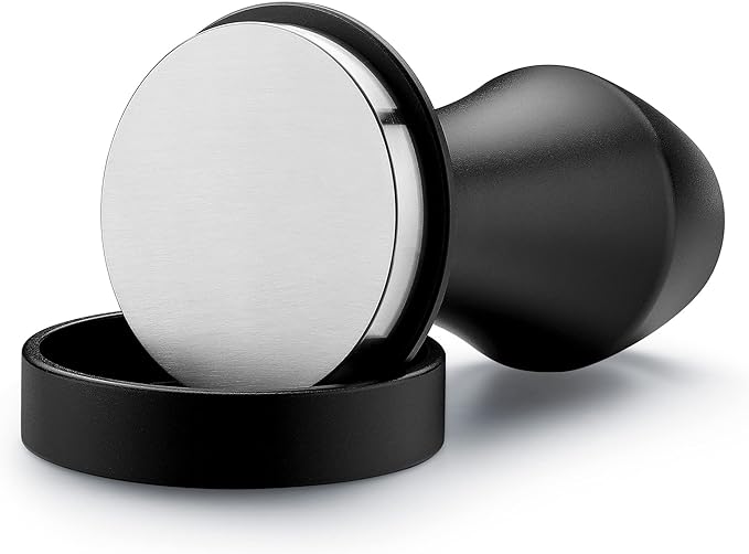 Normcore Coffee Tamper 51.5mm - Spring-loaded Tamper - Barista Tools - Barista Tools - Barista Coffee Tamper with Anodized Aluminum Tamper Stand Holder - Stainless Steel Flat Base