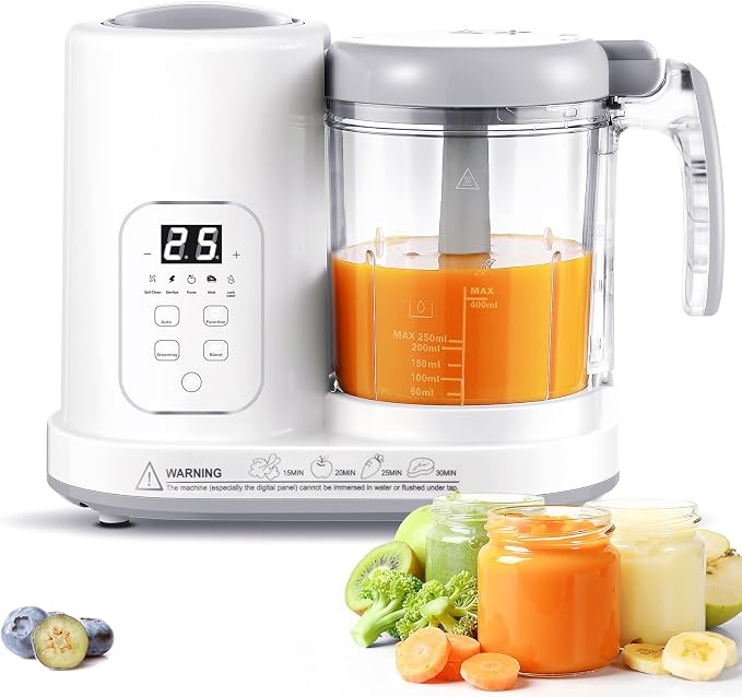 Baby Food Maker Pro Steamer Blender: 4 in 1 Auto Steam Blend and Puree Maker with Self-Clean for Healthy Baby and Toddler Meal Prep - BPA-Free