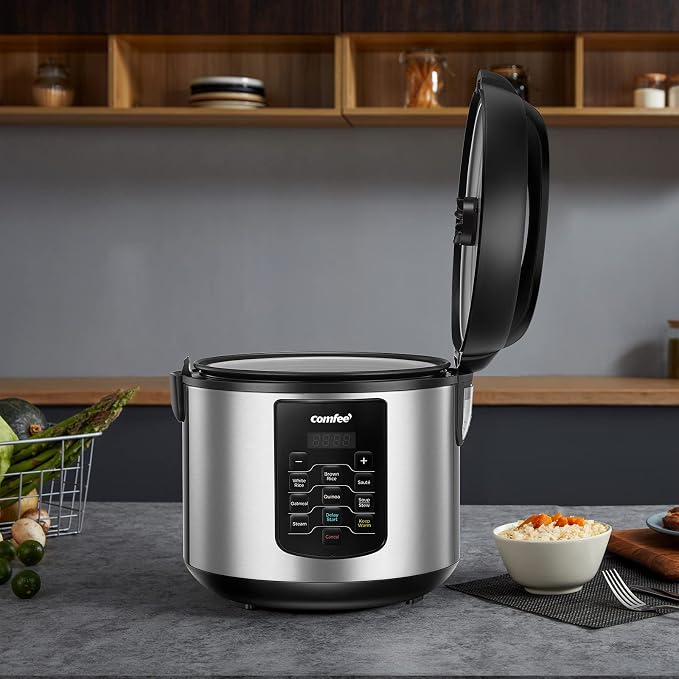 COMFEE' Large Rice Cooker with 8-Functions, 10-Cups Uncooked Rice
