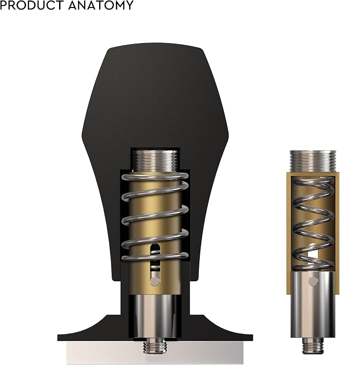 Normcore Coffee Tamper 57mm, Spring-loaded Tamper V4, Barista Espresso Tamper Flat Base with 15lb / 25lb / 30lbs Springs, Anodized Aluminum Handle and Stand, Fits Ascaso Lelit 57mm portafilters