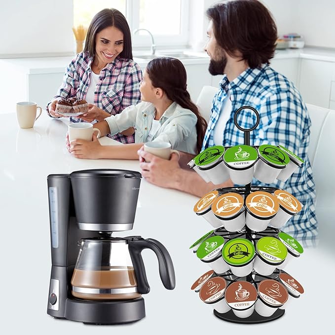 KIMIUP Coffee Pod Holder, K Cup Organizer Compatible with K-Cups(36 Pods) | Kitchen Detachable Coffee Pod Organizer for Countertop, Spins 360-Degrees