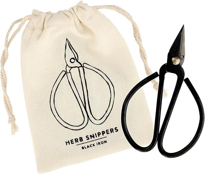 Santa Barbara Design Studio Kitchen Herb Shears Garden Scissors Herb Snipper, 5" Long, Black