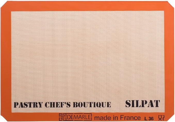 Sasa Demarle Silpat Premium Non-Stick Silicone Baking Mat, Big Sheet Pan Size (2/3) for a 15''x 21'' Sheet Pan - 13.58''x 19.5'' - ONE MAT ONLY - by Pastry Chef's Boutique