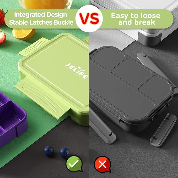 Bento Box Kids Lunch Box - 1450ml Large Leakproof 6 Compartments Kids Lunchbox Toddler Bento Box with Utensils for School, Book-Style Reusable Lunch Snack Containers for Daycare