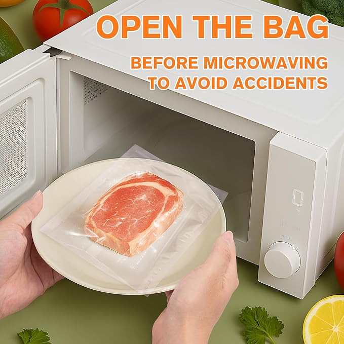 FUNFERY 100 Precut Gallon 11" x 16" BPA-Free Vacuum Sealer Bags for Food | Commercial-Grade Bags for Long-Term Food Storage, Microwave, Boiling, Sous Vide and Refrigerator Storage