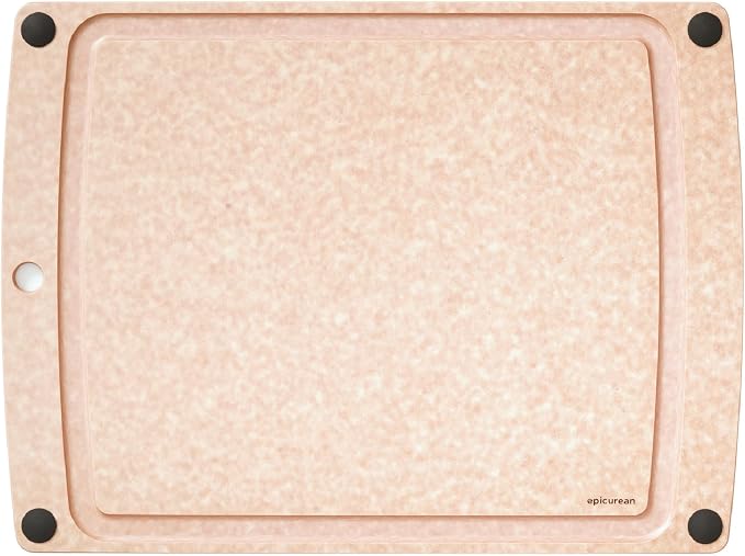 Epicurean All-In-One Cutting Board with Non-Slip Feet and Juice Groove - Non-toxic, Dishwasher Safe,Made in the USA, 19.5" x 14.5", Natural