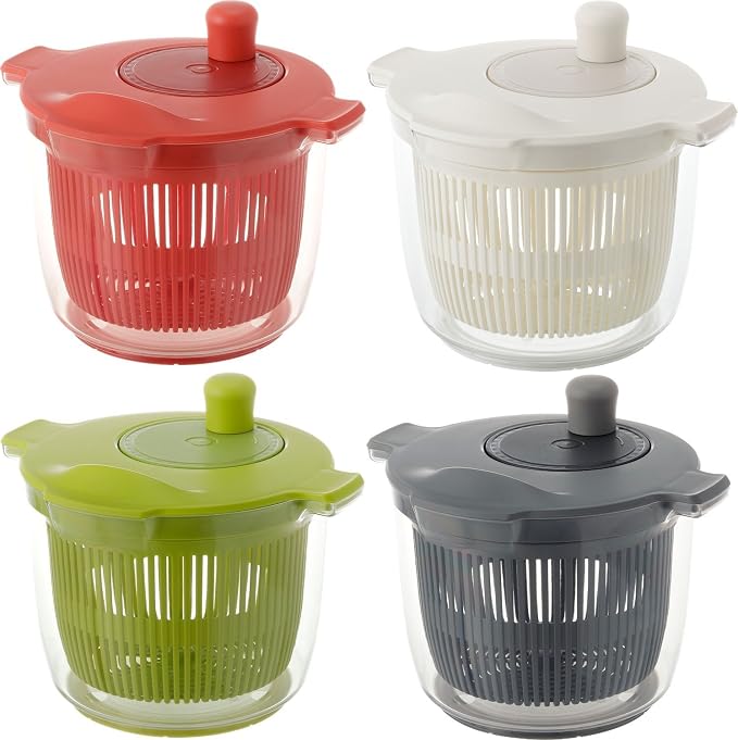 Risu Liberalista Salad Spinner Vegetable Drainer, Green, 0.6 gal (2.3 L), Made in Japan