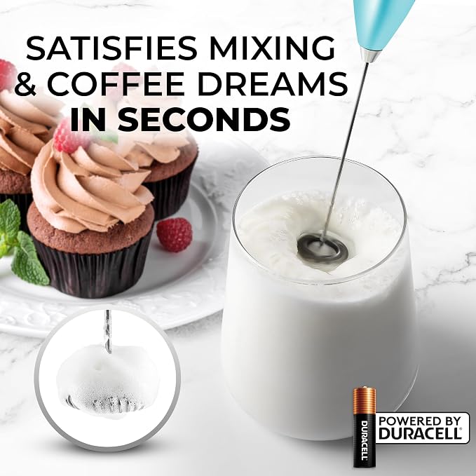Zulay Powerful Milk Frother for Coffee with Upgraded Titanium Motor - Handheld Electric Whisk, Milk Foamer, Mini Mixer & Coffee Blender for Frappe, Latte, Matcha, No Stand - Faded Purple