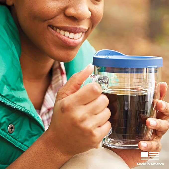 Tervis Clear & Colorful Tabletop Made in USA Double Walled Insulated Tumbler Travel Cup Keeps Drinks Cold & Hot, 16oz Mug, Elderberry Wild | Made in USA, Double-wall Insulated Keeps Coffee & Matcha Hot, Shatterproof, BPA-Free, Dishwasher Safe, Great to...