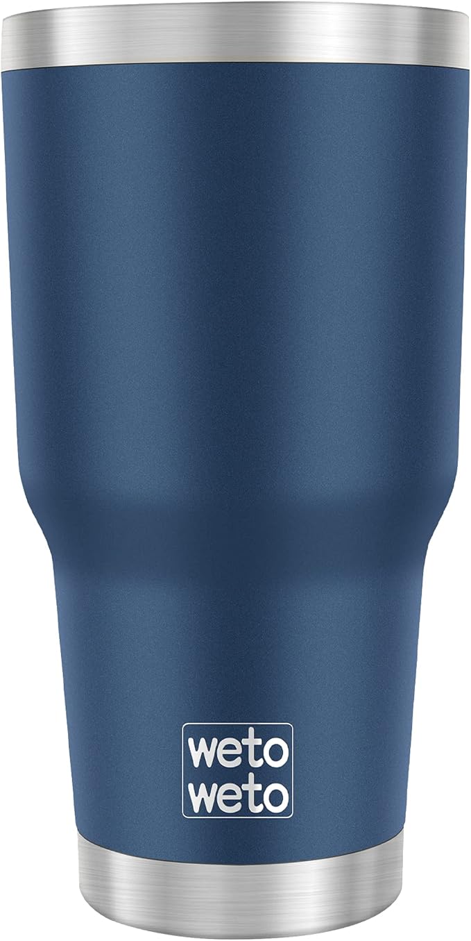 WETOWETO 30oz Tumbler with Lid, Stainless Steel Vacuum Insulated Water Coffee Tumbler, Double Wall Powder Coated Travel Mug Thermal Cup for Home Outdoor (Navy Blue, 1 Pack)