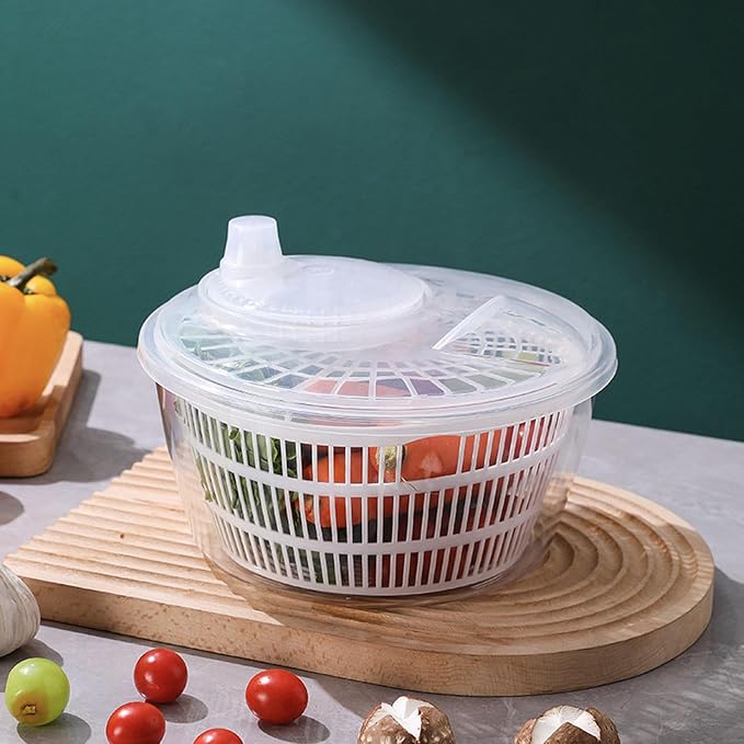 Generic Vegetable Fruit Washer ner, Manual Fruits Washer, Durable Salad Dryer Bowl, PP Salad ner Lettuce Dryer, Vegetable Washer Dryer With Effortless Action For Lettuce, Vegetables, White