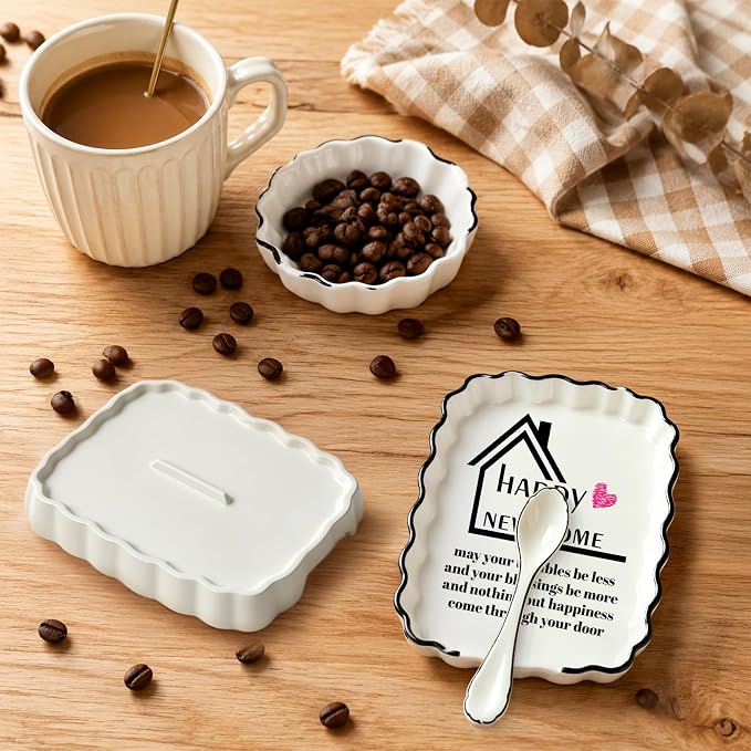 Housewarming Gifts for New Home, House Warming Gifts, Ceramic Spoon Rest | New Home House Gift Idea for Women Men Couple Neighbor Family Friend Homeowner Apartment, Spoon Holder Cooking Utensil Rest