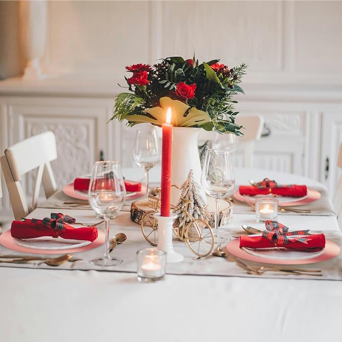 50PCS Round Rose Gold Placemats, Disposable Paper Chargers Plate | 13in Mirrored Rose Gold Paper Placemats for Dining Table, Kitchen, Banquet, Table Setting, Wedding, Birthday, Party
