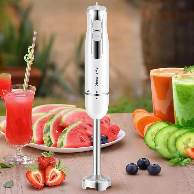 Upgraded 700W Immersion Hand Blender, White | 20 Variable Speeds, Up to 15,500 RPM Stick Mixer for Smoothies,Soup, Puree & Baby Food