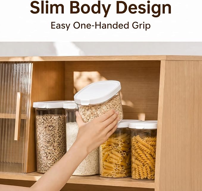 Airtight Coffee Canister 81oz with Magnetic Scoop, BPA Free | Light-Blocking Amber, Large 2.5Qt Capacity, Stackable, Kitchen Food Storage Container, Coffee Jar, for Beans, Oats, Rice