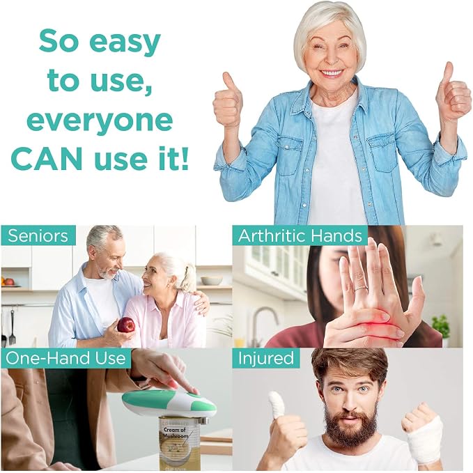 Kitchen Mama Auto Electric Can Opener, Teal | Automatic, Hands Free, Smooth Edge, Food-Safe, Battery Operated