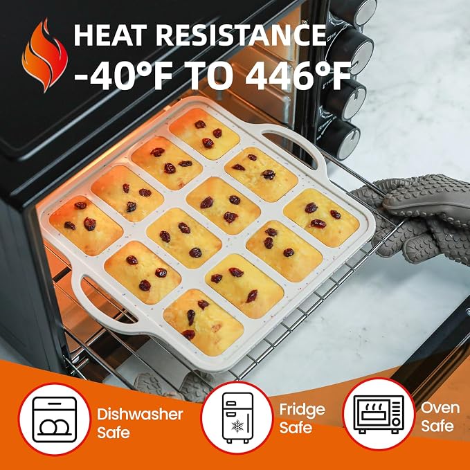 Silicone Mini Loaf Pans with Metal Reinforced Frame, Mini bread loaf pans | BPA Free, Oven Dishwasher Safe, Food-Grade Silicone, 1 Pack, for Baking Cornbread, Bread, Brownie, Meatloaf
