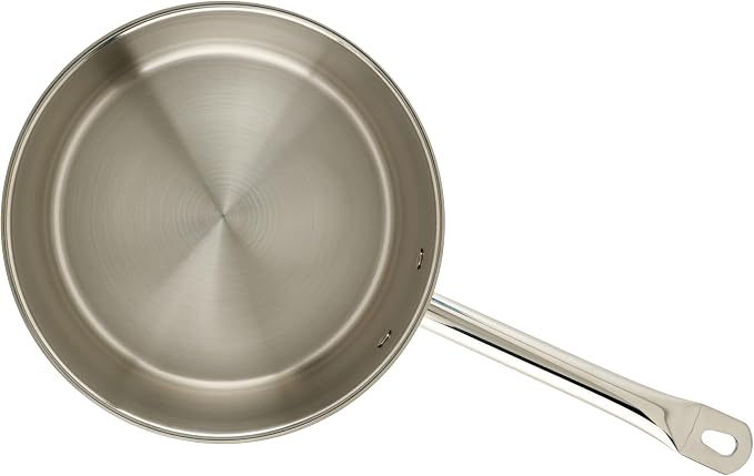 Winco 6 qt Stainless Steel Sauce pan with Cover | Even heat distribution, Secure riveted handle, Great for Cooking, Food Preparation and Restaurant Kitchens