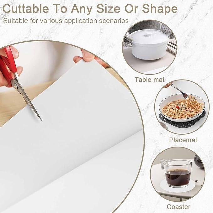 32"x24"(80cmx60cm) Large Silicone Mat for Kitchen Counter, Non-Slip Heat Resistant Countertop Protector, Waterproof Multipurpose Mat for Kitchen Island, Light Gray
