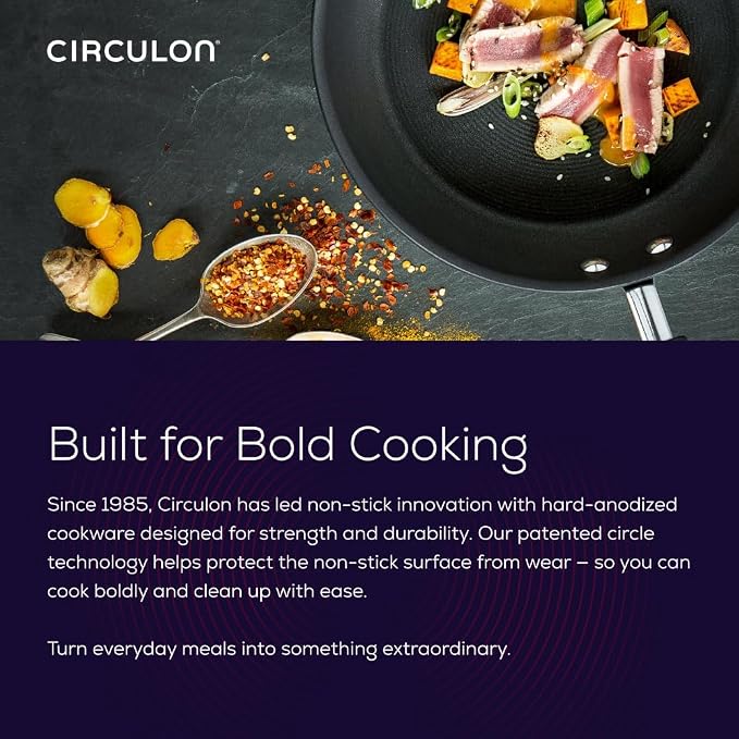 Circulon A1 Series with ScratchDefense Nonstick Induction Pots and Pans Cookware Set, Induction Cookware, Kitchen Essentials, 9-Piece, Graphite