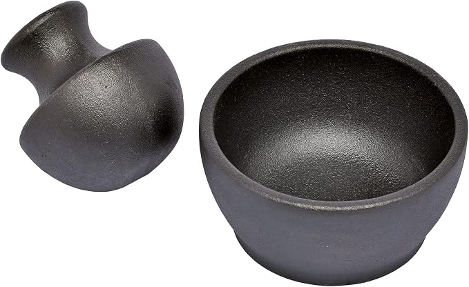 Zassenhaus Manu Cast Iron Mortar & Pestle, 4" x 3", Black
