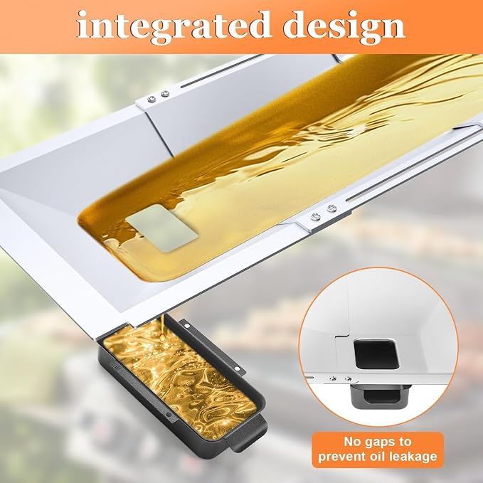 Uniflasy Universal Grease Tray with Catch Pan fits Nexgrill, Charbroil, Dynaglo, Kenmore, BHG, Grill Master, Backyard, Uniflame, Expert Gas Grill, Adjustable Drip Pan for 3/4/5 Burner Gas Grill