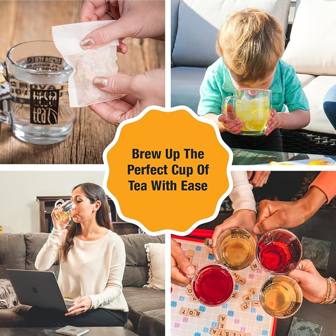 Tiesta Tea Loose Leaf Filters for Brewing | Disposable Infuser for Hot & Iced Drinks, Easy-Fill Steeper, Unbleached Paper, Single-Cup Infuser for Loose Leaves