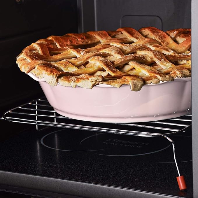 Ceramic Pie Pan, 9 Inches Pie Dish, 50 oz, Pie Plate for Baking, Microwave, Oven Safe and Dishwasher safe (Pink, 9 inches)