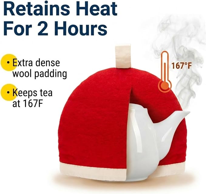 Glaciart One Wool Teapot Cozy Kettle Cover | Dome Shaped Large Tea Cosy, Kettle or French Press | Handmade & Needle Felted from Natural Wool | Warms Up to 2 Hours | Great as Gift