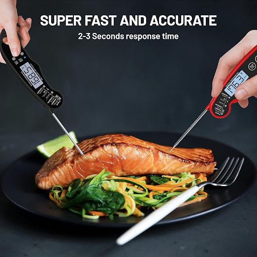 𝟮𝟬𝟮𝟲 𝙐𝙥𝙜𝙧𝙖𝙙𝙚𝙙 Instant Read Digital Meat Thermometer by puxyblue - 2 Pack Waterproof & Super Fast Food Thermometer Widely Used for Indoor & Outdoor Cook, Grill, Bake, BBQ, Candy Making
