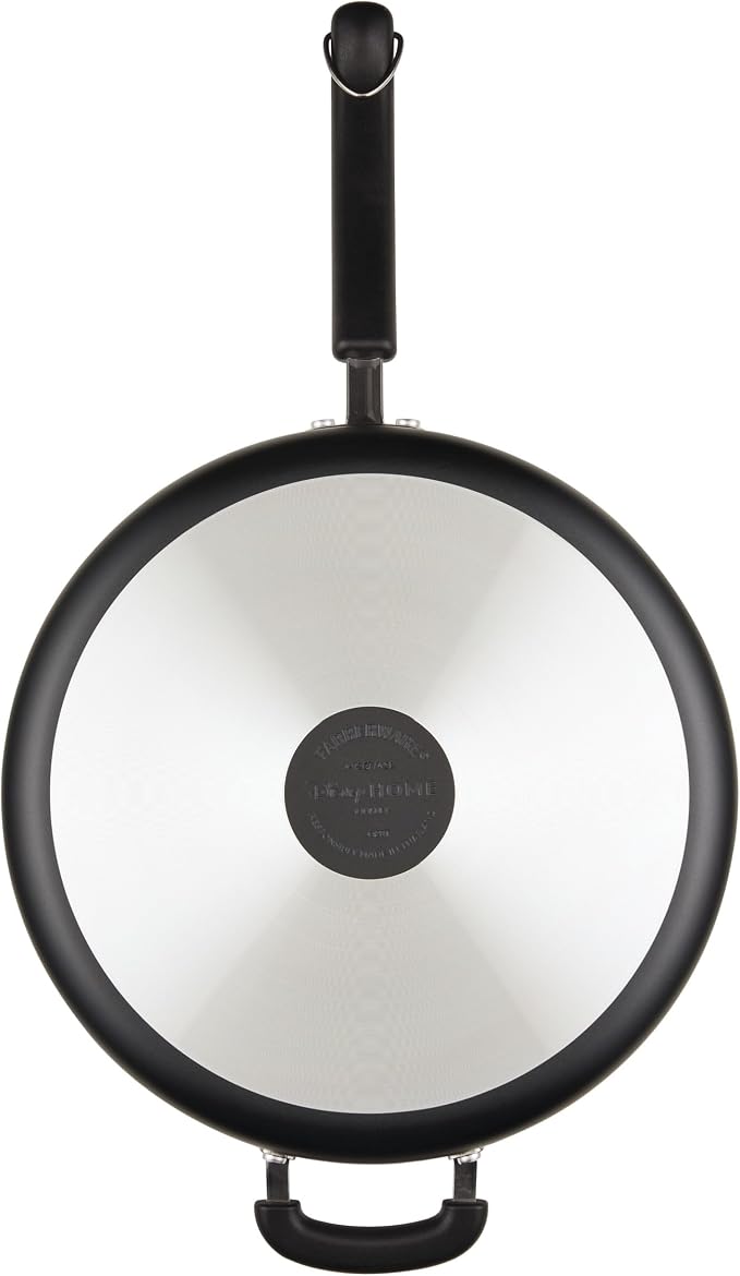 Farberware Disney Monochrome Ceramic Cookware Nonstick Saute Pan with Lid and Helper Handle, Dishwasher Safe, 4.5 Quart - Black