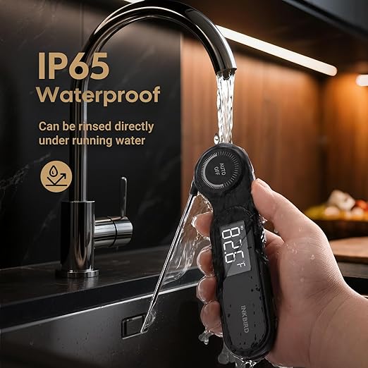 INKBIRD 0.5 Seconds Rechargeable Instant Read Meat Thermometer for Cooking | Waterproof Digital Grill Thermometer -58℉~572℉, Food Thermometer with VA LCD Backlit Magnet, Kitchen Candy Brewing