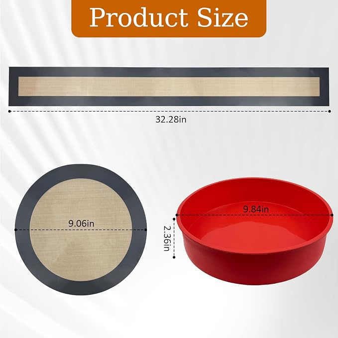 LynxLink Silicone Springform Pan Protector with Baking Mat Set for 9 inch Cheesecake Pan,Baking Pan,Cake pan - Cheesecake Water Bath Protector and Prevent Cake from Sticking to Bottom and Side