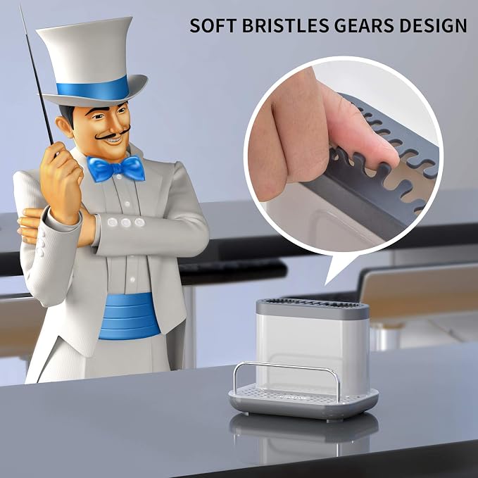 MR.SIGA Sink Caddy, Kitchen Sink Organizer Sponge Holder with Drip Tray | Kitchen sink caddy organizer, keeps sink tidy