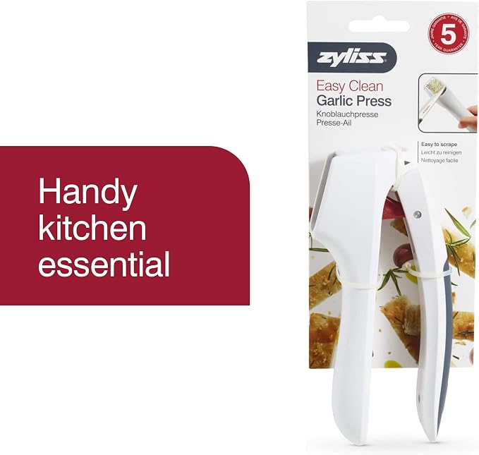 Zyliss Easy Clean Garlic Press - Lightweight, Easy-to-Use Garlic Mincer & Crusher for Food Prep & Kitchen Accessories