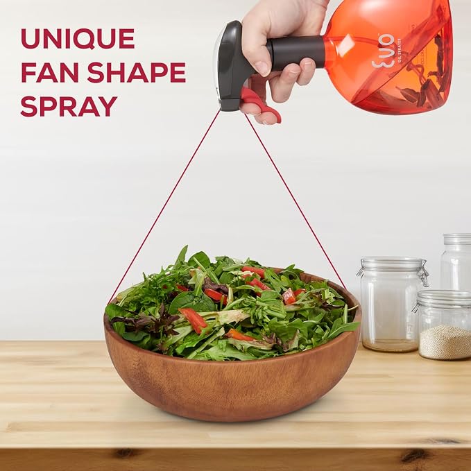 Evo Original Oil Sprayer Bottle | Non-Aerosol for Olive Oil, Cooking Oils, Vinegars | 24-Oz Capacity | Rotatable Nozzle | Gourmet Cooking Tools - Food-Safe Materials | Red