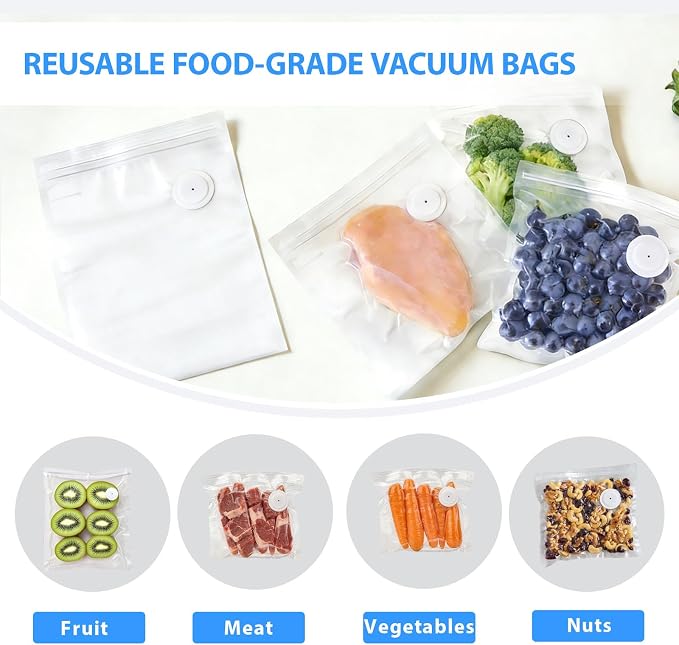 MOMODA Sous Vide Cooking Bags - Set of 20 | BPA-Free Reusable Vacuum Seal Bags (20 Large)