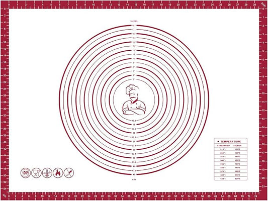 Pastry Dough Mat Silicone Baking Mats for Rolling Out Dough,Kneading Sheet,Silicone Sheet for Kitchen Counter red, 24 * 32in