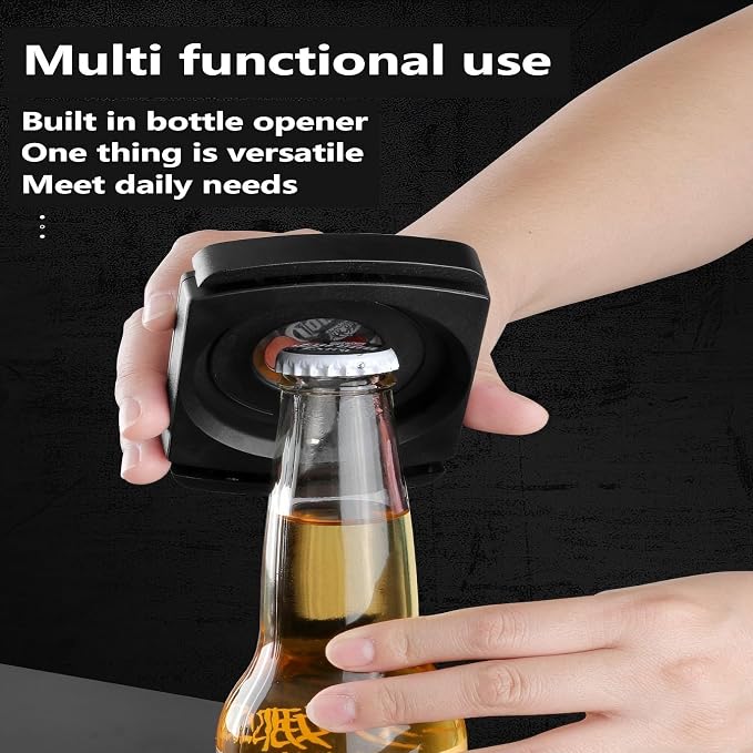 Aluminum Can Opener，Can Top Remover，Beer- Soft Edge- Soda- Can Opener | Handheld Safety Manual Can Opener，for 8-19 Oz aluminum Soft Edge Cans,Home,Kitchen,Bar,Camping and DIY projects Tool-Black