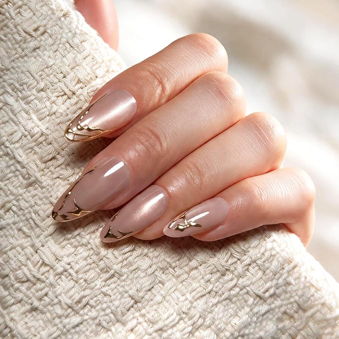 6 Packs (144 Pcs) | Reusable Press on Nails | cute nails | 6-Style Bundle | 12 Sizes | Each Style 24 Pcs | Blush Pink Luxury Press