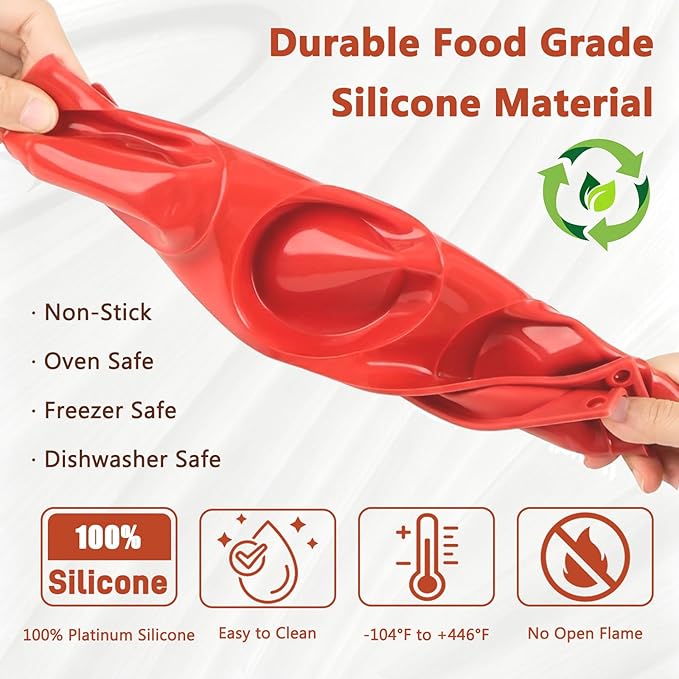 Redfly Silicone Egg Molds for Breakfast Sandwiches 2 Pcs, Non Stick 3 Inch Egg Bites Baking Pans, Silicone Muffin Pans for Baking, Round Muffin Top Pan for Whoopie Pie Pan, Tarts, Quiche