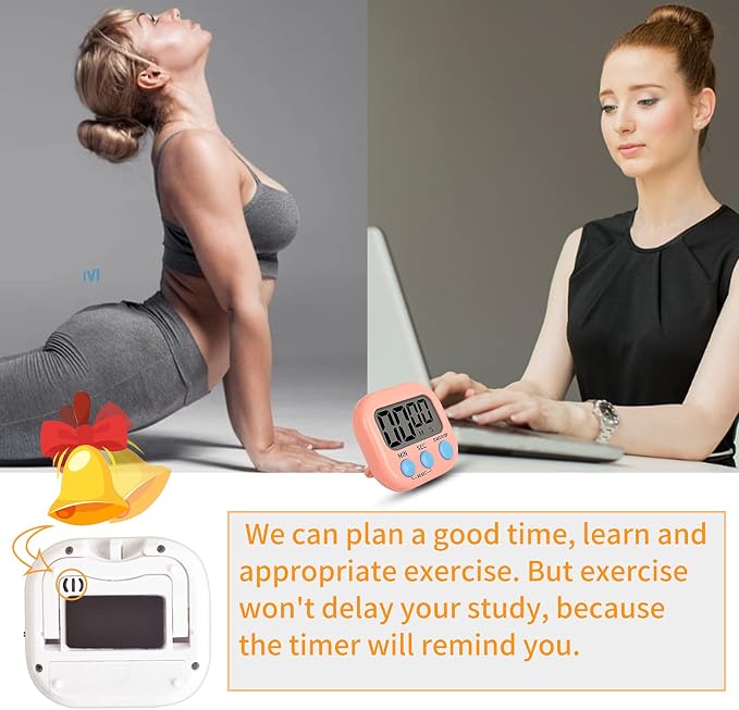 Digital Kitchen Timer for Cooking, Multi-Function Electronic Timer, Big Digits Loud Alarm Strong Magnetic Backing, Classroom Timers for Teachers
