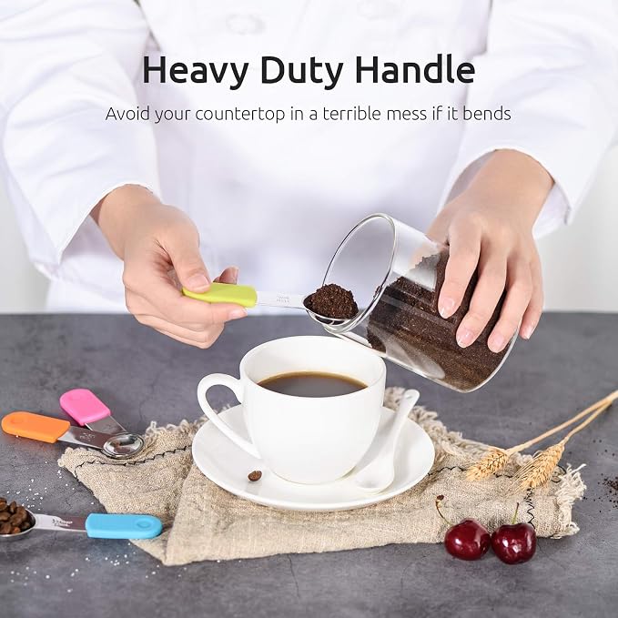 Measuring Cups, U-Taste Magnetic Measuring Cups and Spoons Set of 13 in 18/8 Stainless Steel: 7 Measuring Cups and 5 Measuring Spoons with 1 Professional Magnetic Measurement Conversion Chart | Heavy Duty Magnetic Measuring Cups, Measure Spoon All in O...