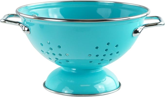 Calypso Basics by Reston Lloyd Powder Coated Enameled Colander, 1 Quart, Turquoise
