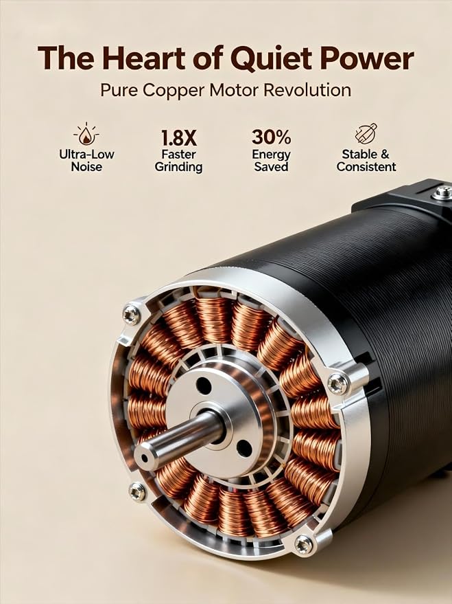 LAMIDO Portable Electric Burr Coffee Grinder - Grind While Charging - Visual Bean Hopper - 38 External Grind Settings - 1.8X Faster Grinding - 2000 mAh Battery for Travel, Camping (Matte Black, E96T)