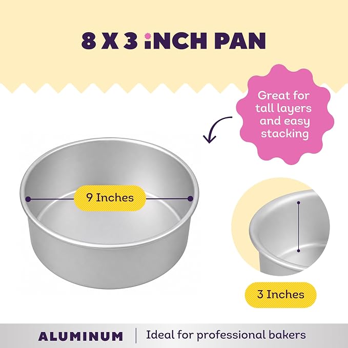 Wilton Aluminum Round Cake Pan, 8 x 3-Inch