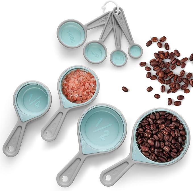 Kitchen Gadgets Set 13 Piece, Essentials for Kitchen RV Camper, Blue | Space Saving Cooking Tools, Includes Cheese Grater, Pizza Cutter, Peeler, Bottle Opener, Garlic Grinder
